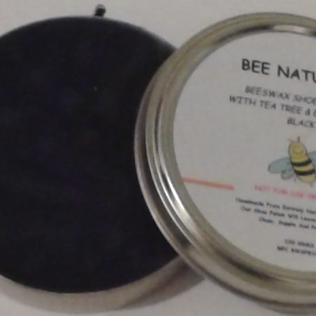 BEESWAX And CARUAUBA WAX 100% Natural SHOE POLISH With Eucalyptus & Tea Tree. (BLACK)