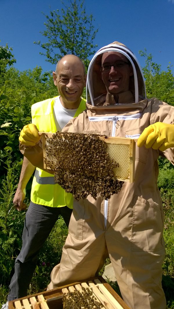 Beekeeping Student On Bee Naturals Beginners Beekeeping Course.